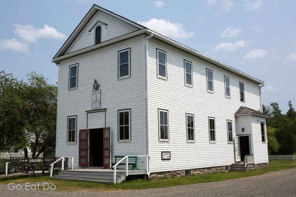 The historic Freemason's Hall at Sherbrooke Village in Nova Scotia