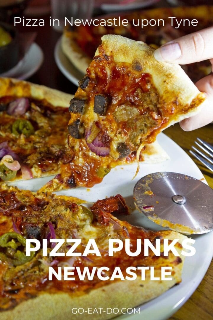 Pinterest pin for Go Eat Do's review of dining at the Pizza Punks restaurant in Newcastle upon Tyne