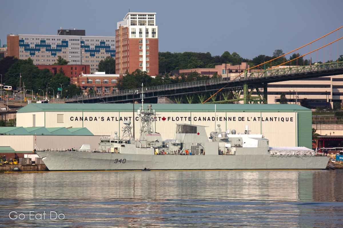 Ships of the Royal Canadian Navy's Atlantic Fleet in Halifax, Canada.