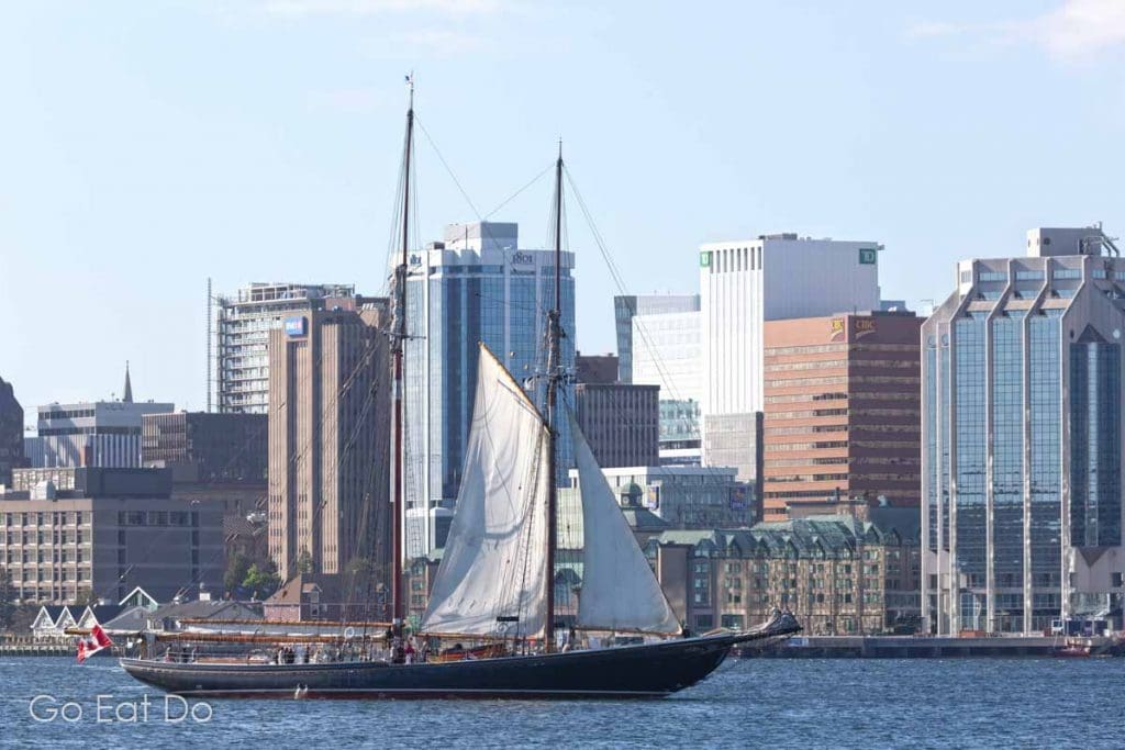 The Bluenose II sailing in Halifax Harbour. The racing schooner will tour harbours around Nova Scotia in 2021 to mark a century since the launch of the Bluenose.