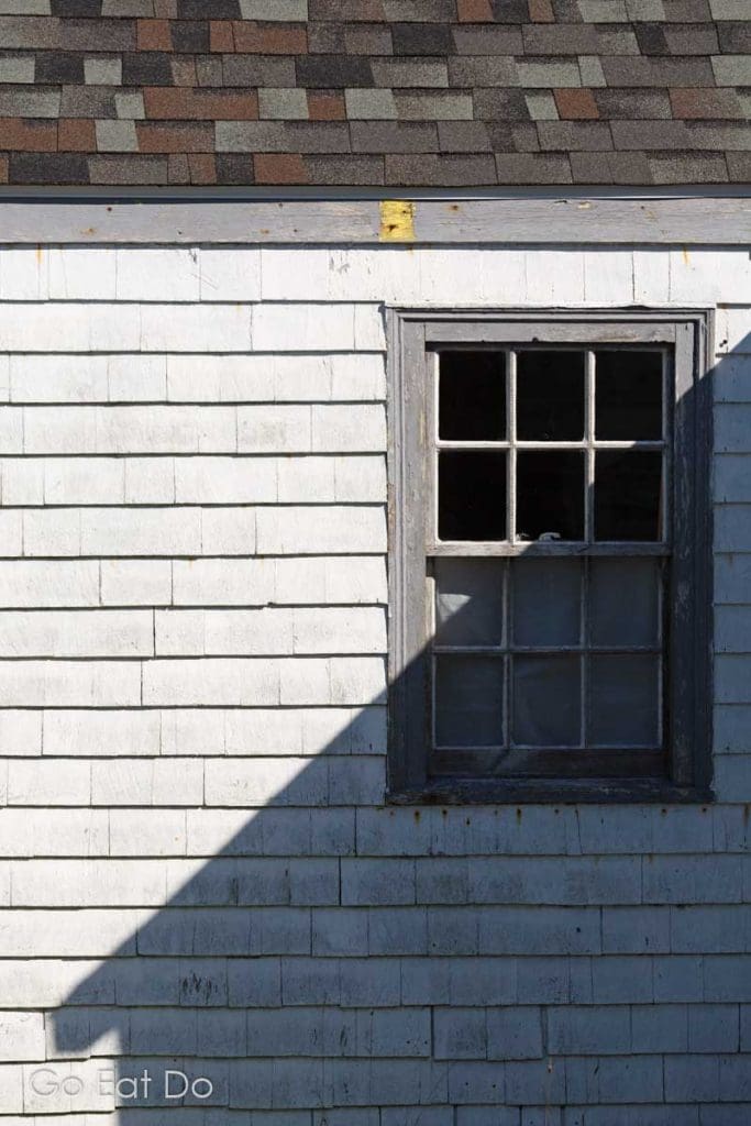 Pattern and textures on a house at Peggy's Cove in Nova Scotia, Canada