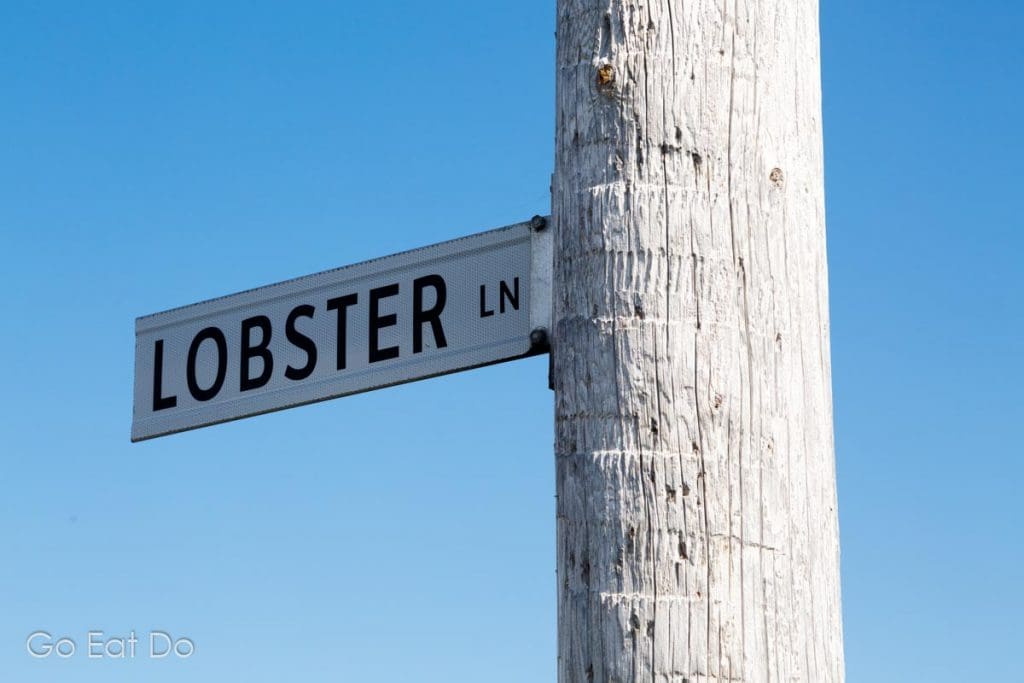 Sign for Lobster Lane in Nova Scotia, Canada.