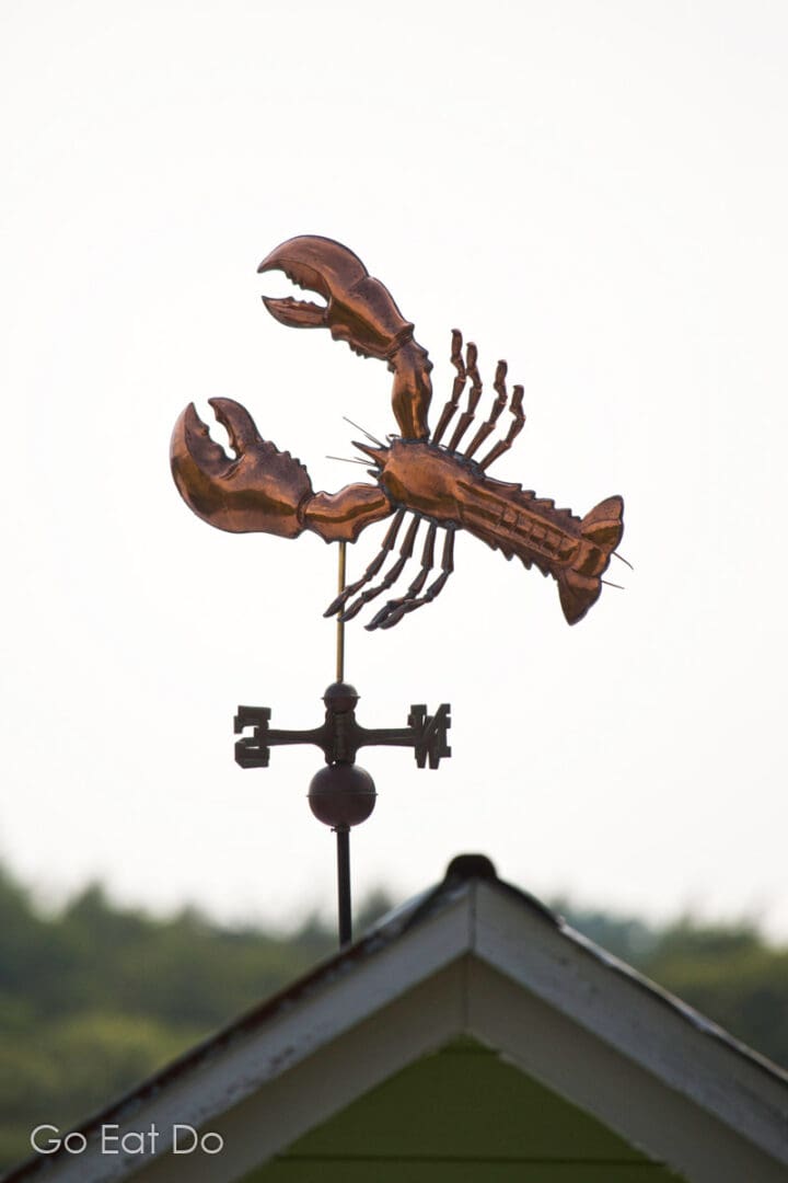 A weather vane in the shape of a lobster. Details such as this can make for interesting photography in Nova Scotia.