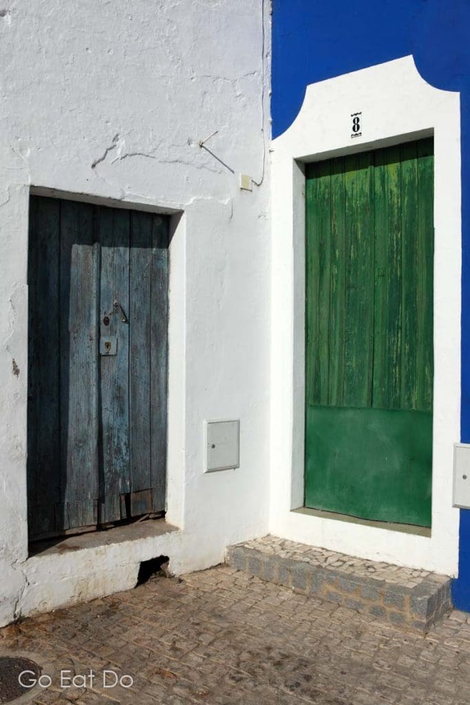 Wood doors in the city of Mertola, Portugal.