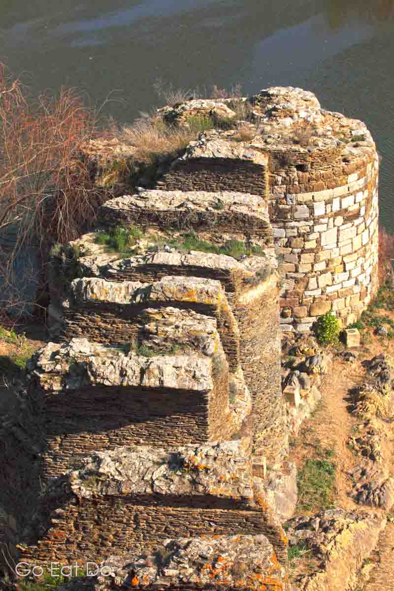 Ruins of the late-Roman River Tower (Rio Torre) by the River Guadiana at Mertola in Portugal. It once guarded access to the port.