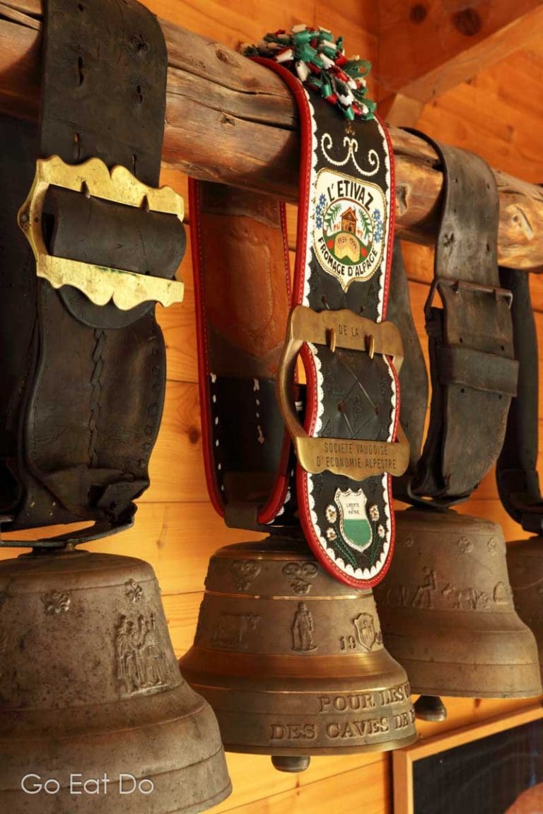 Another Swiss tradition. Cow bells hanging at the La Maison de L’Etivaz
