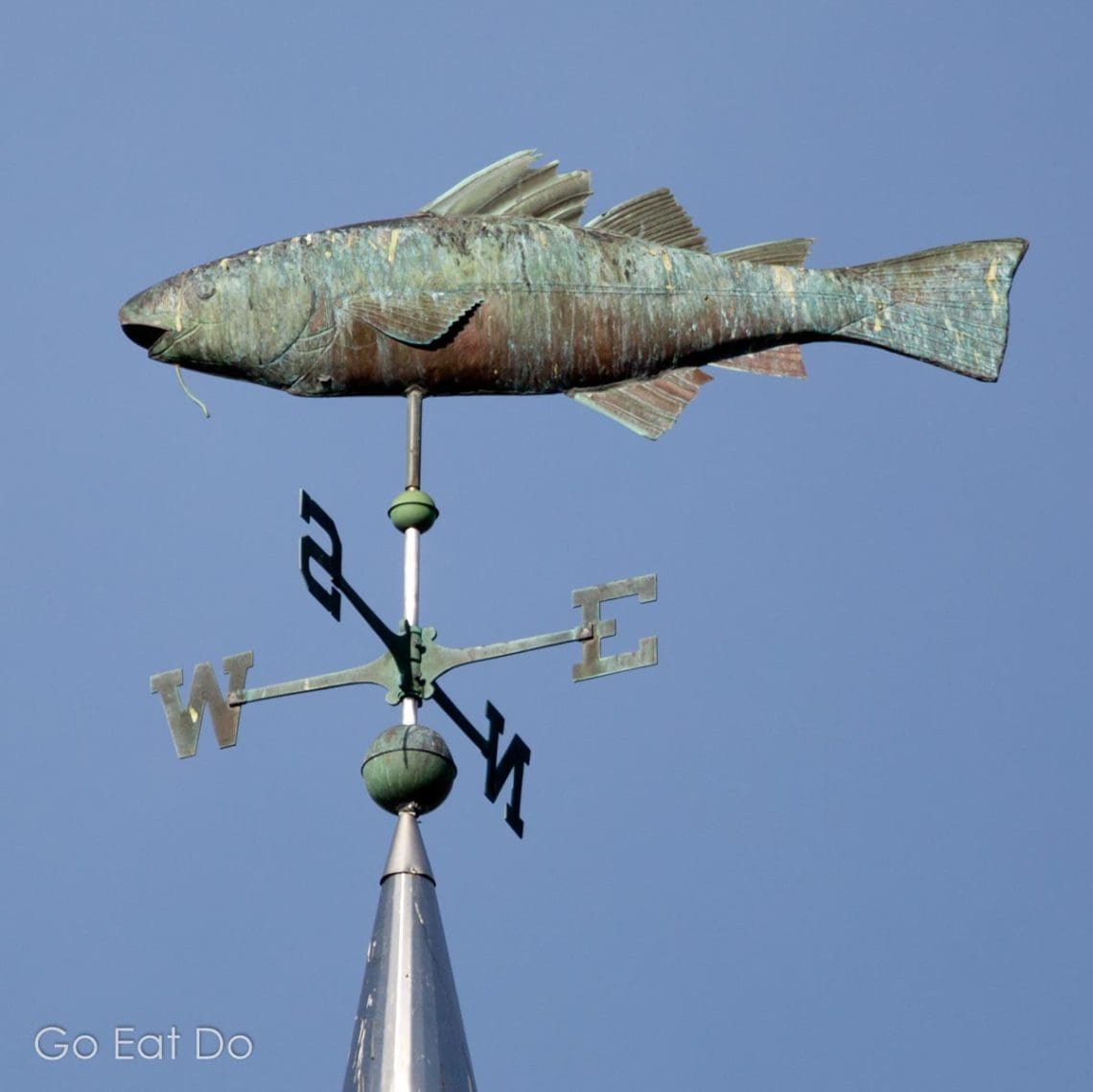 Fish weather vane in Nova Scotia. Go Eat Do
