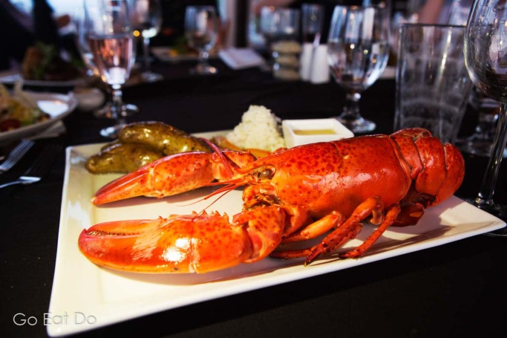 A lobster dinner served at a Nova Scotia restaurant.