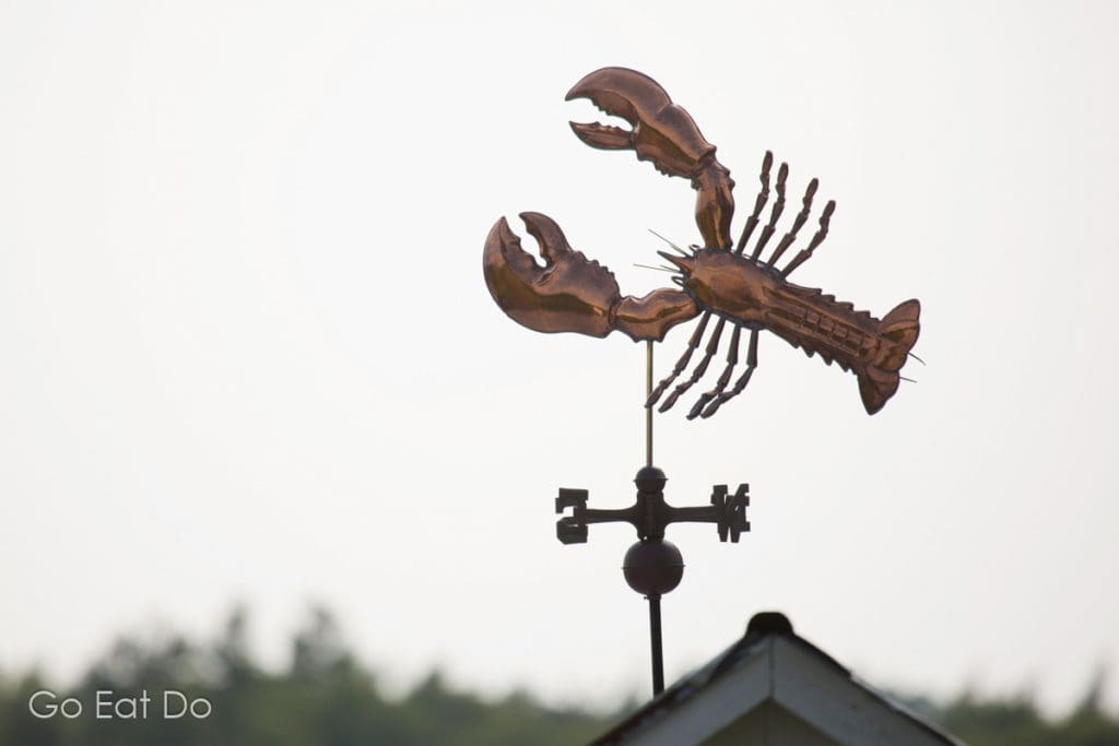 A lobster weather vane at Pictou, symbolic of the significance of lobster fishing to Nova Scotia's economy.