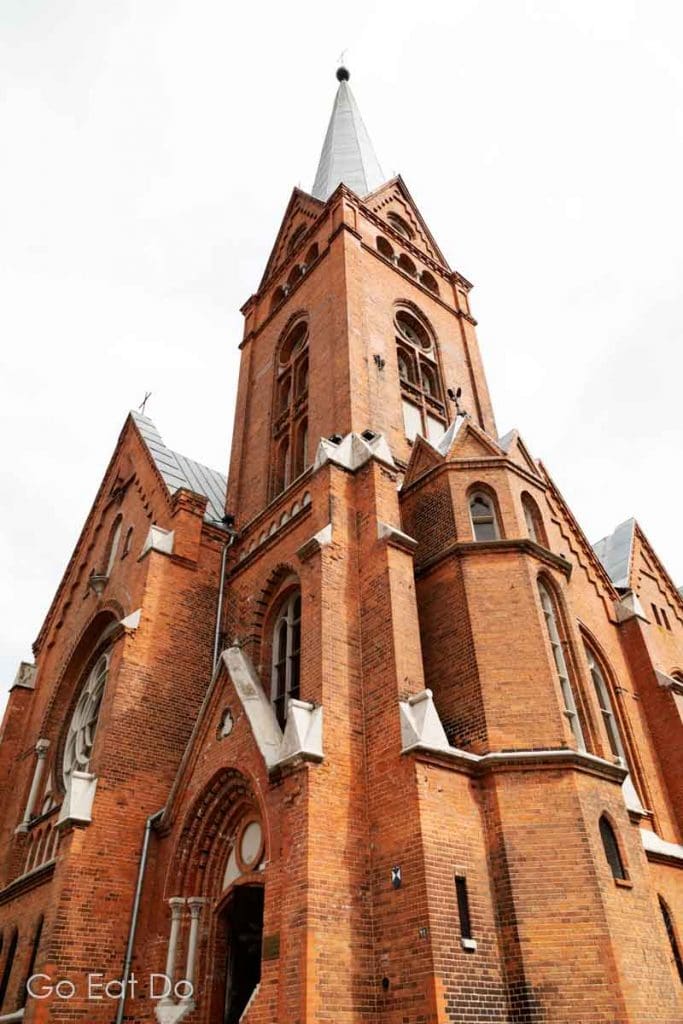 The Neo-gothic style Martin Luther Cathedral on Church Hill in Daugavpils, Latvia.