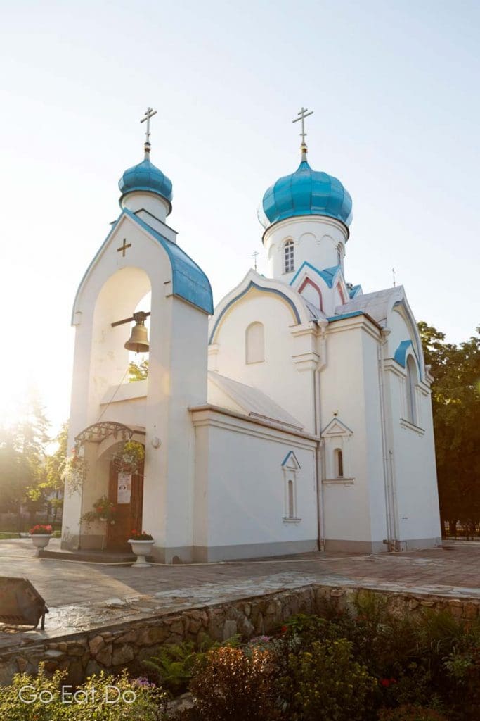 The St. Alexander Nevsky Russian Orthodox Church in Andrejs Pumpurs Square in central Daugavpils is one of many churches in the Latgale region of Latvia.