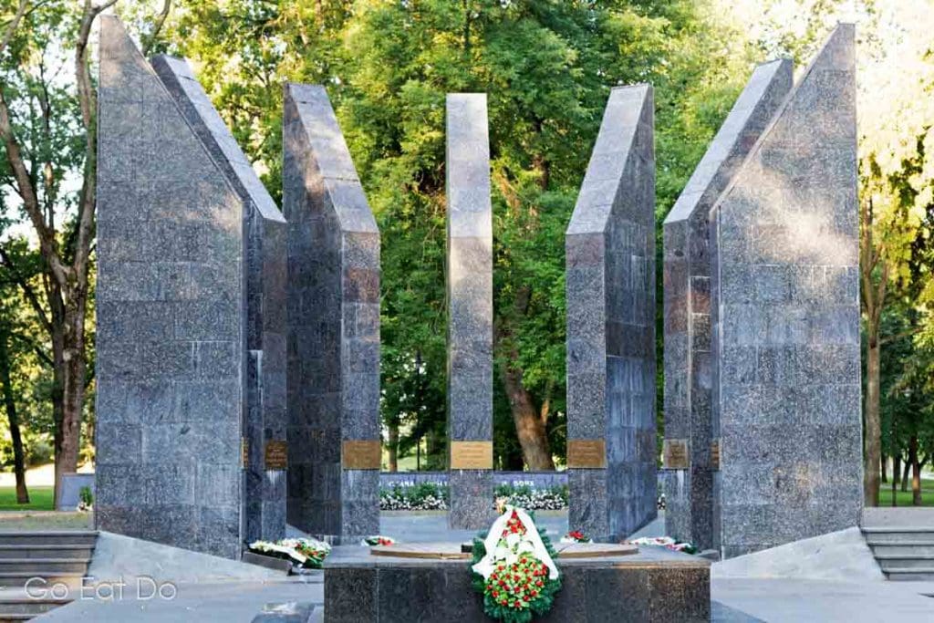 Soviet war memorial at Dubrovin Park in Daugavpils.