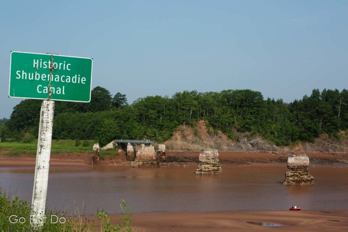 Sign for the Historic Shubenacadie Canal in Nova Scotia, a waterway