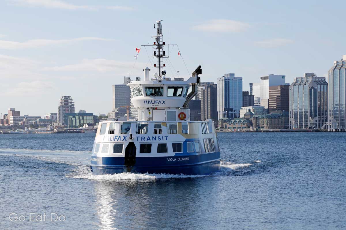 The Halifax-Dartmouth ferry offers fine views of the Halifax Skyline.
