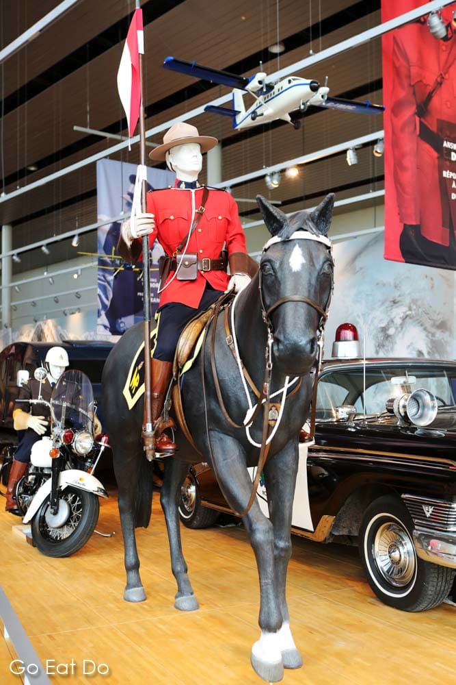 Display of a Mountie at RCMP Heritage Centre in Regina, Saskatchewan.
