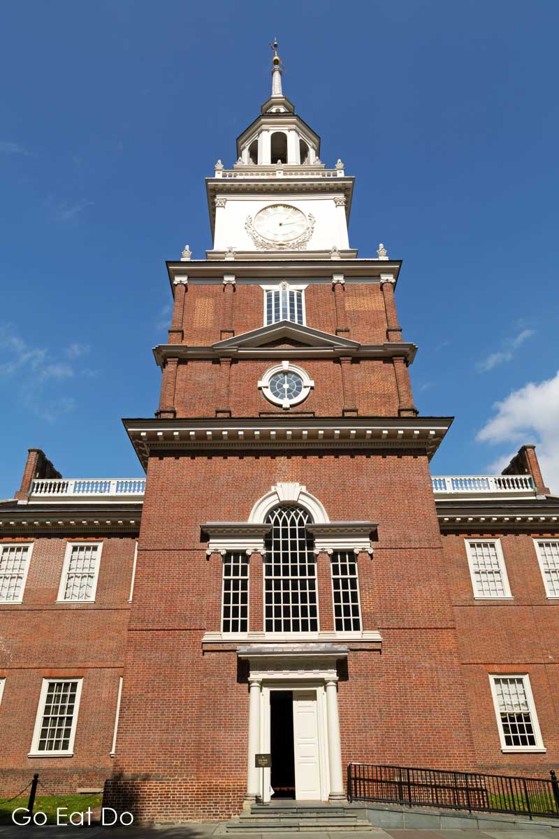 Independence Hall in Philadelphia. The UNESCO World Heritage Site was the place where the Declaration of Independence and United States Constitution were debated.