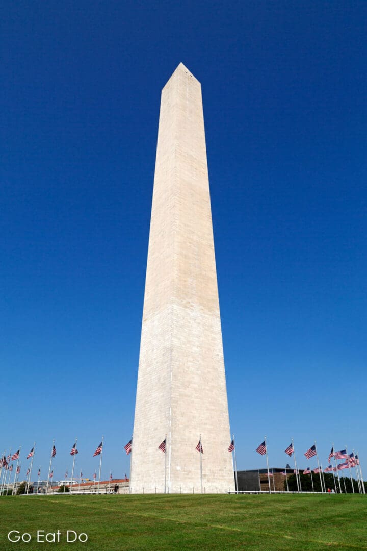 Washington Monument on the National Mall in Washington DC, one of the American cities that shares its name with places in north-east England.