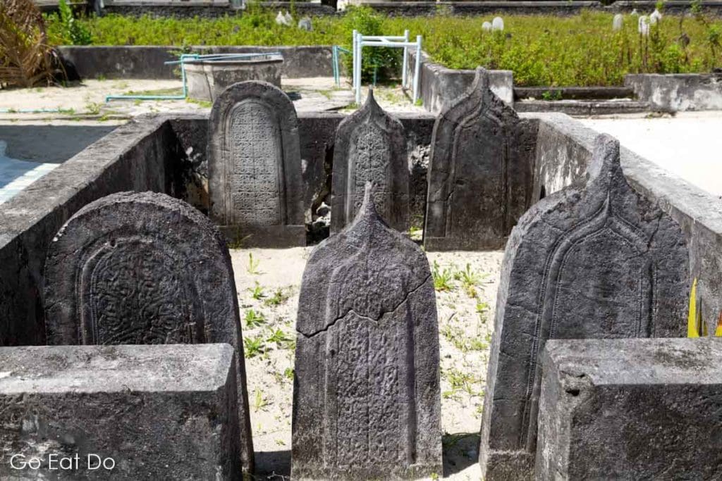 Gravestones on Huraa Island in the Maldives