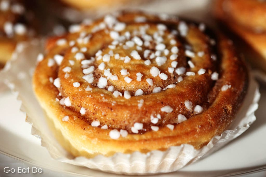 Korvapuusti, a type of cinnamon whirl and a popular Finnish pastry, served in Tampere