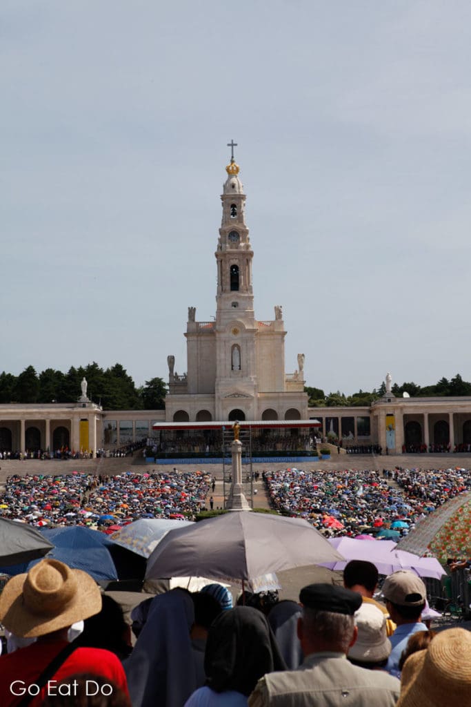 Roman Catholics celebrate mass for the Feast of Our Lady of the Blessed Sacrament in Fatima, Portugal.