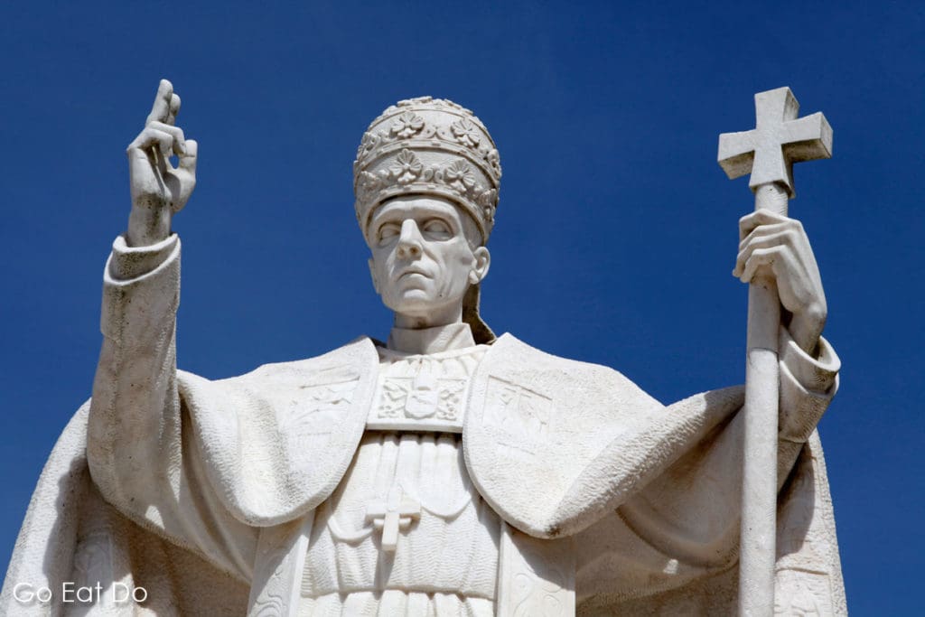 Statue of Pope Pius XII in Fatima, Portugal.