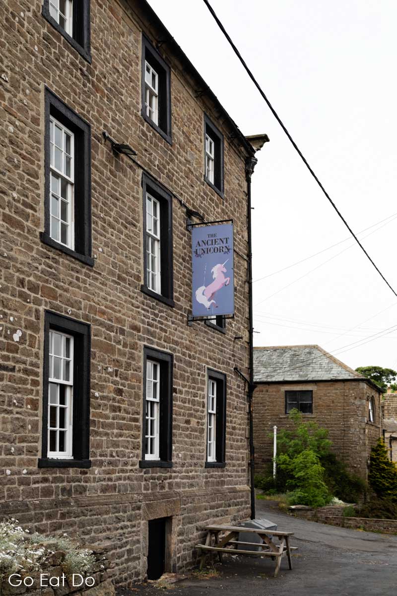 The Ancient Unicorn hotel, a historic coaching inn that is reputedly haunted, in Bowes, County Durham.