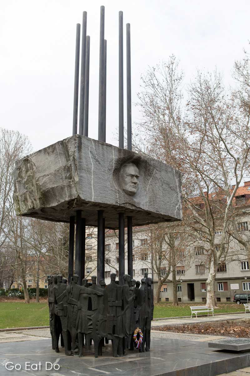 Monument commemorating Boris Kidric, a leader of the Slovene Partisans.
