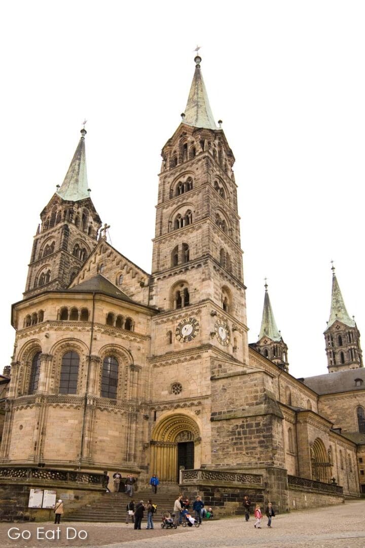 The towers of Bamberg's medieval cathedral reach 81 metres into the sky, the city is the venue for the prestigious Gustav Mahler Conducting Competition.