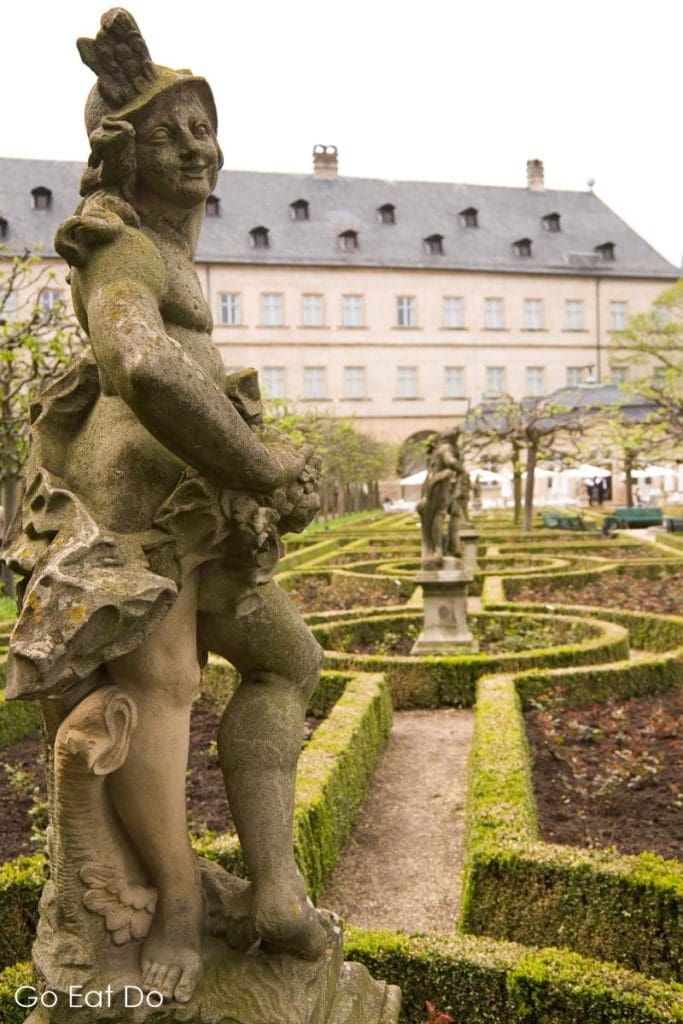 Statue in the Rose Garden (Rosengarten), part of the Neue Residenz (New Palace) in Bamberg, Germany.