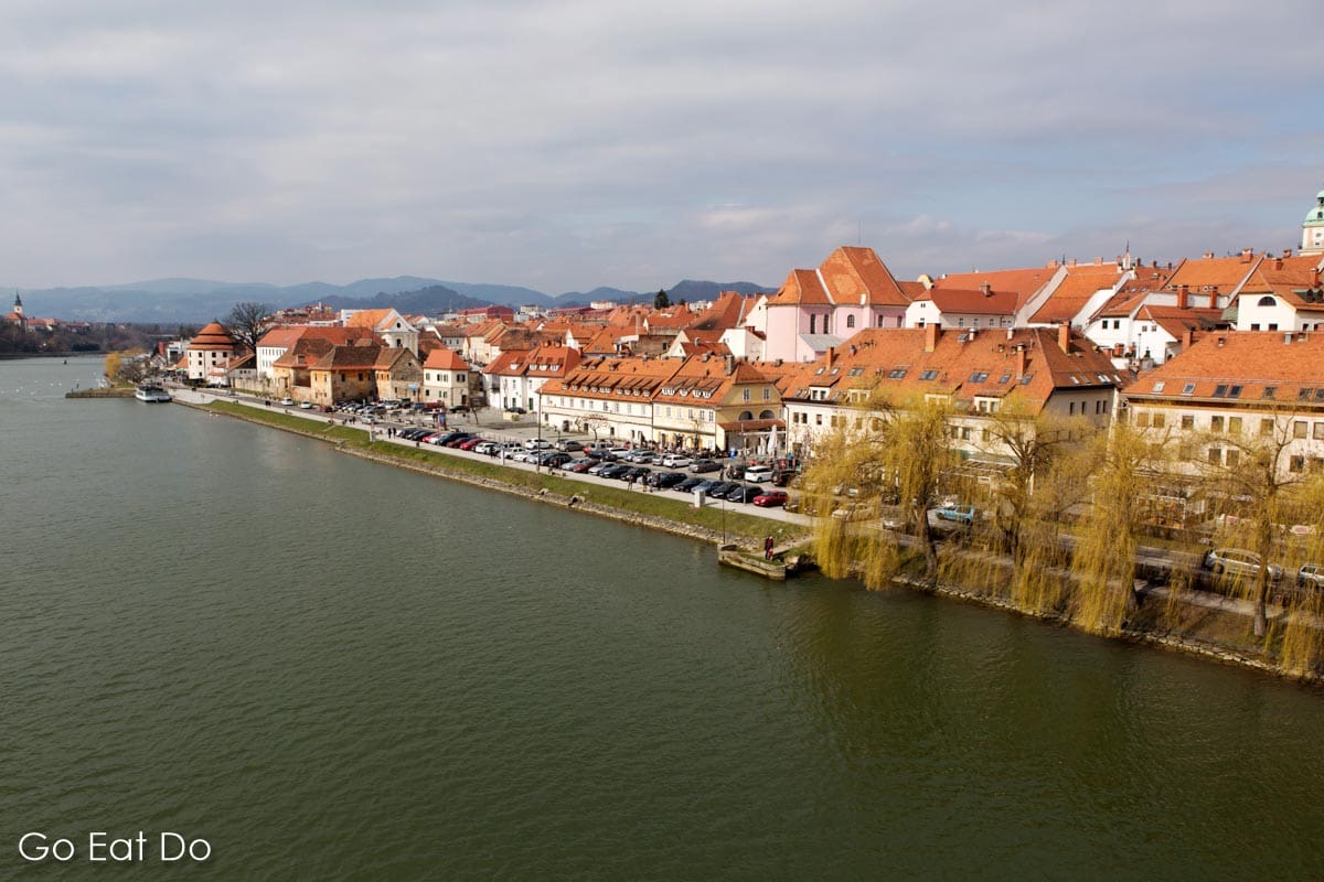 The River Drava flows past the Lent district of Maribor, Slovenia's second city.