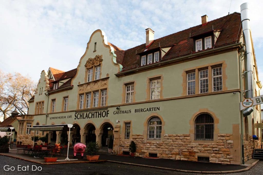 The Jugendstil (Art Nouveau) building that hosts the SchweineMuseum Stuttgart, Germany's Pig Museum.
