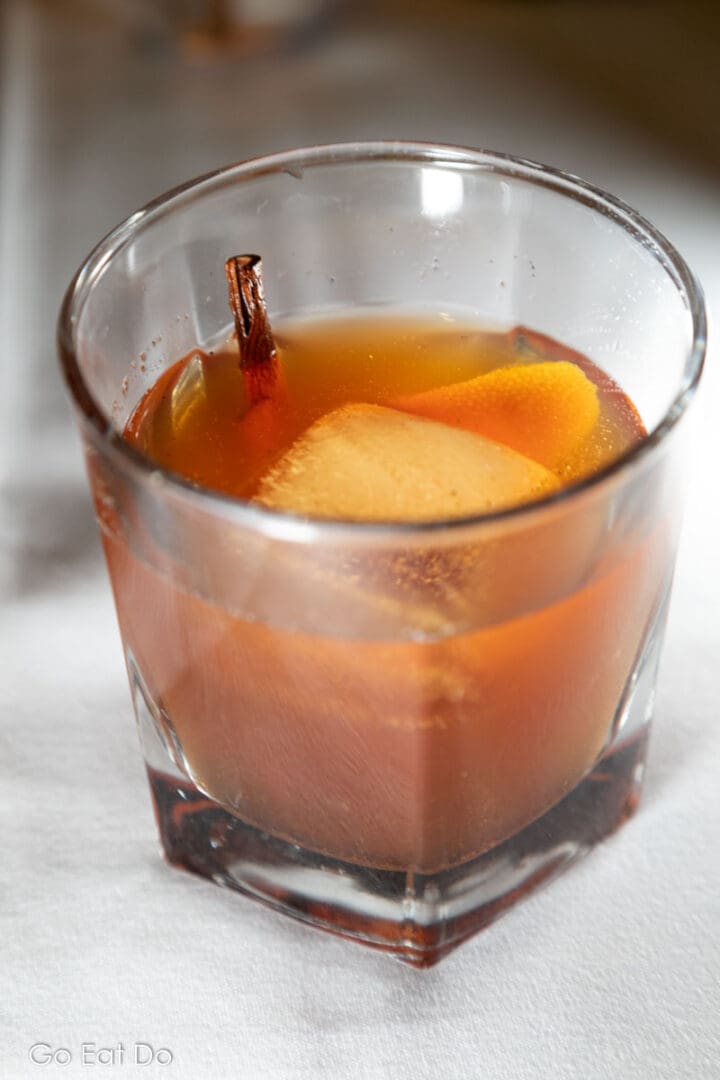 Vanilla Chai Old Fashioned served at Porch and Parlor at the Overton Square Entertainment District in Midtown Memphis.