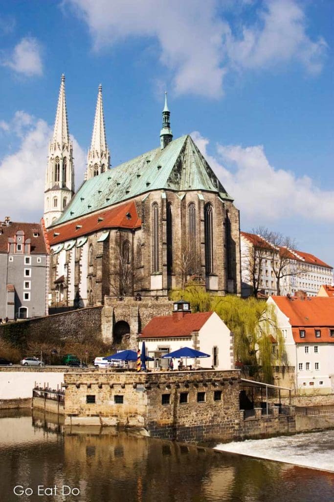 Church of St. Peter and Paul in Görlitz, known locally as Peterskirche, overlooking the River Neisse on the Germany-Poland border