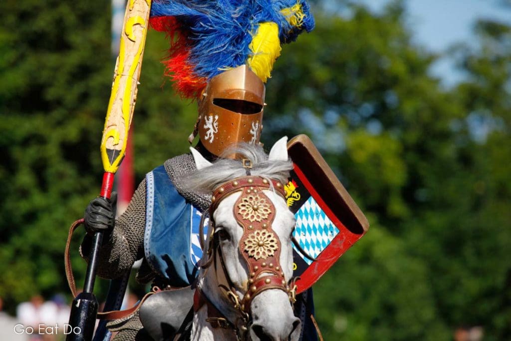 A knight's armament included chainmail, plate armour, a helmet, shield and a lance.