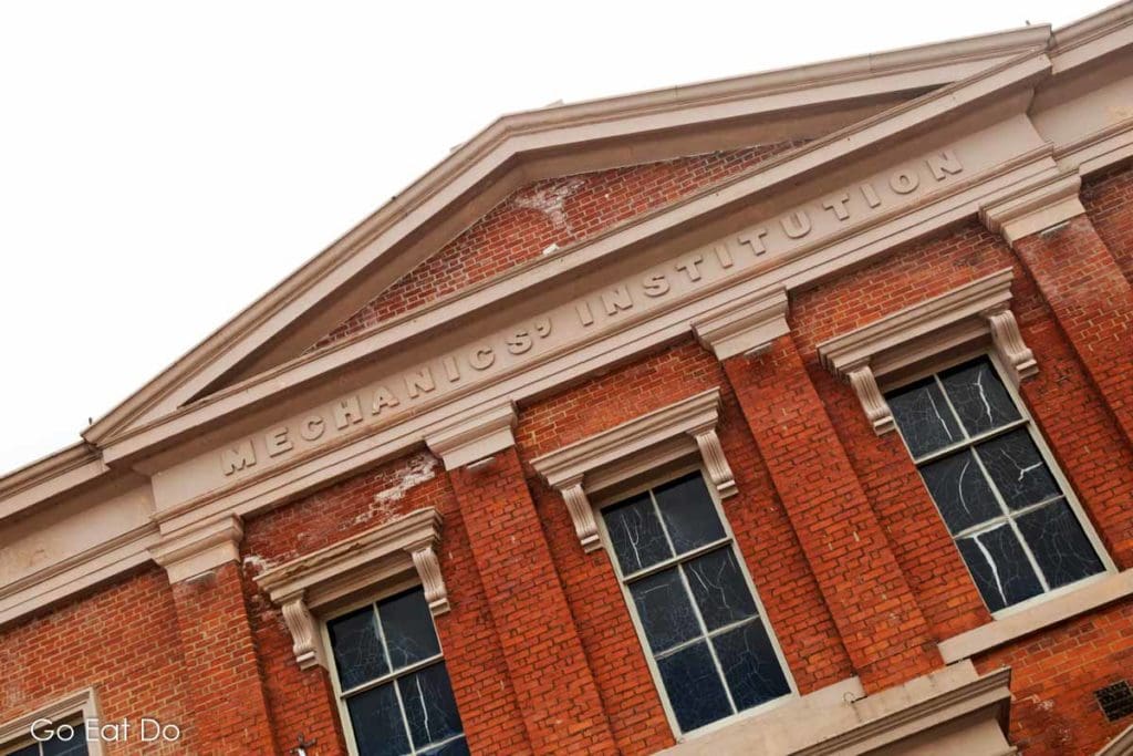 Classical facade of the Victorian building that opened as Darlington Mechanics' Institute