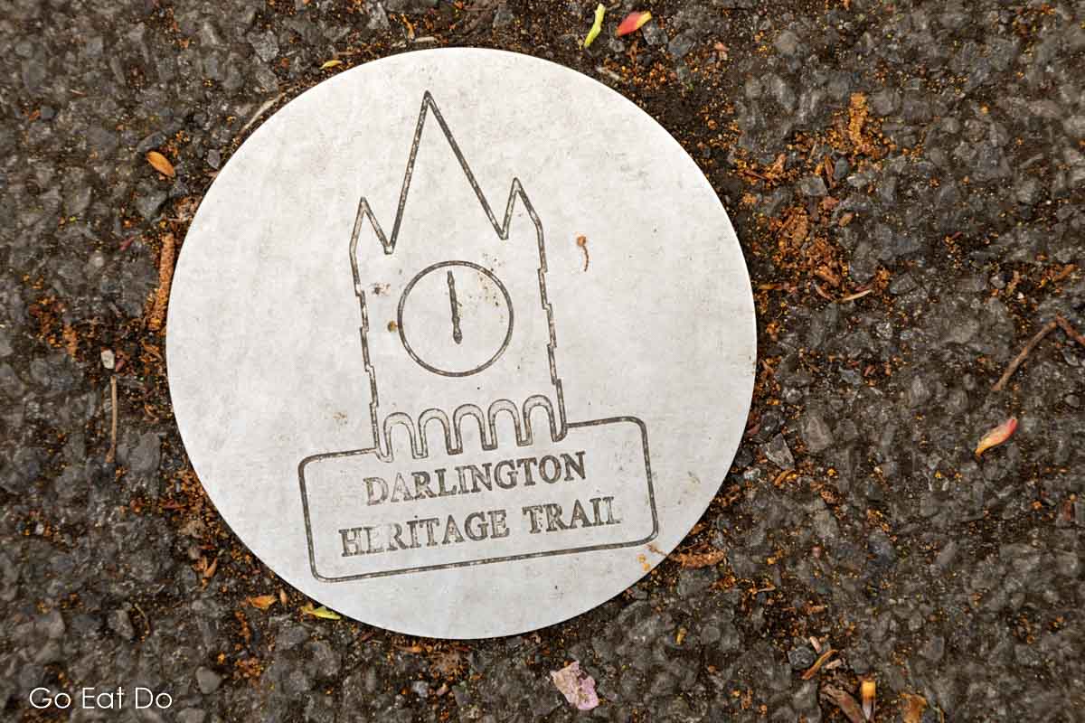 Marker on the self-guided Darlington Heritage Trail
