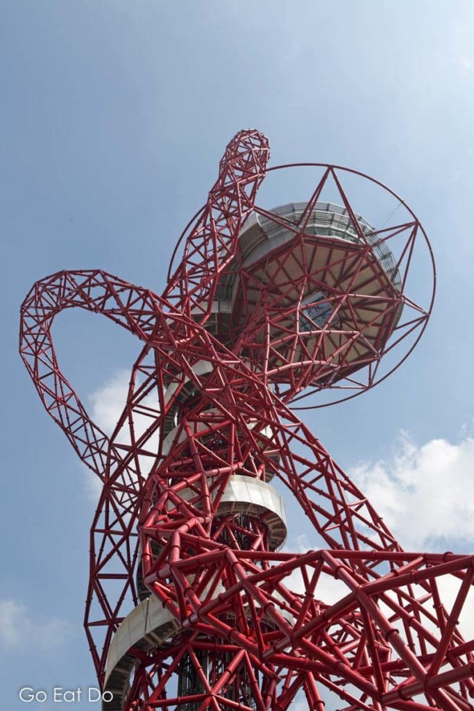 ArcelorMittal Orbit, Britain's tallest sculpture, created by Anish Kapoor and Cecil Balmond, in London's Queen Elizabeth Olympic Park.