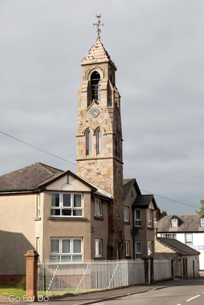 Clocktower and belfry, remnants of Hoddom School, in Ecclefechan, Scotland.