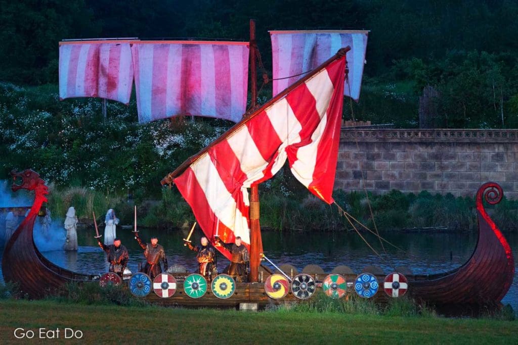 Kynren includes a spectacular scene heralding the arrival of a Viking longship and the Norse invasion of northern England.