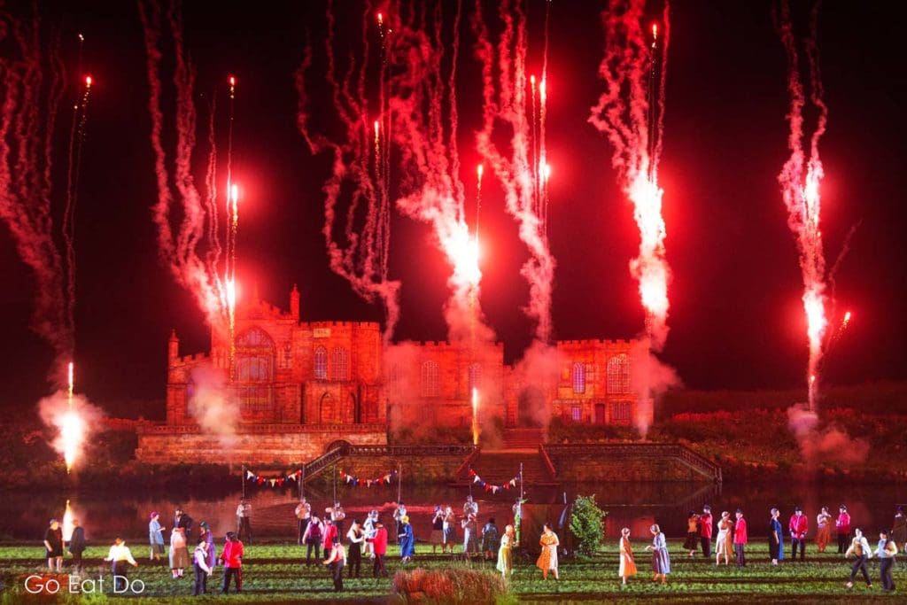 Local volunteers from Bishop Auckland and County Durham control the scenery, sound, lighting and pyrotechnics in that entertain the audience at Kynren.