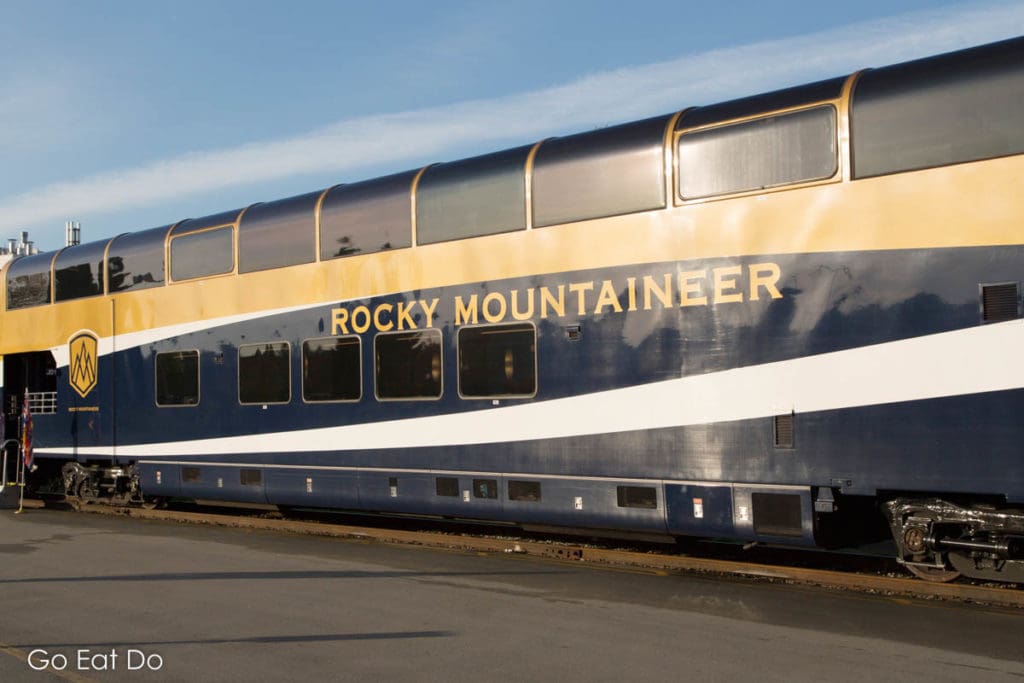 One of the Rocky Mountaineer's GoldLeaf Service cars