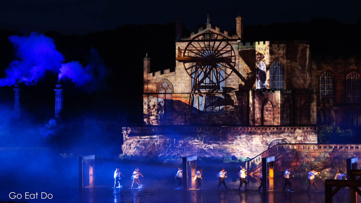 Scene from Kynren depicting how coal from County Durham help fuel the Industrial Revolution.