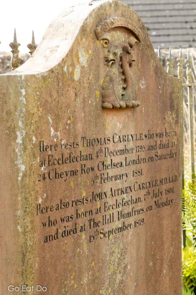 The headstone of Thomas Carlyle's grave.