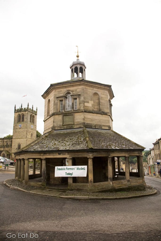Barnard Castle Butter Market Cross in the heart of the County Durham town