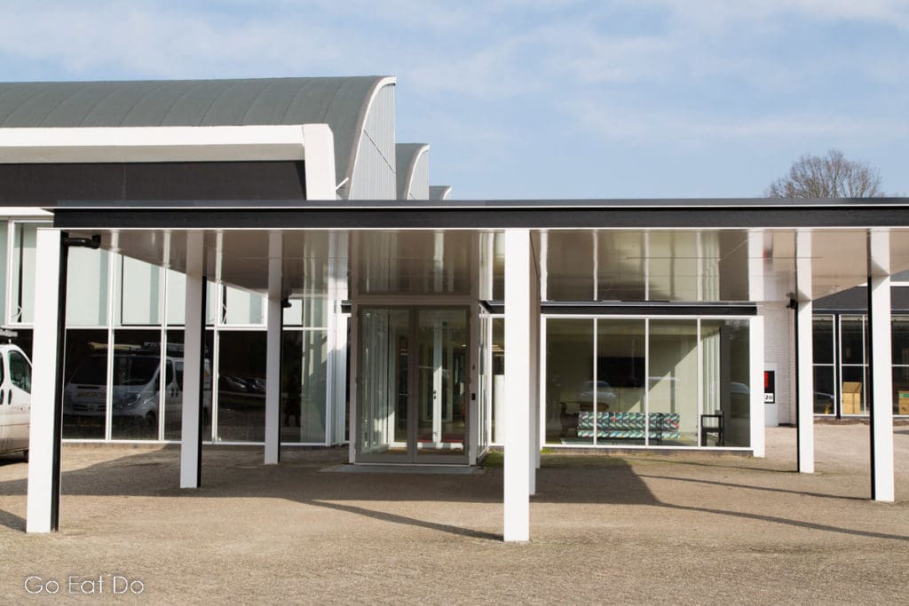 Entrance of De Ploeg, the factory designed by former De Stijl member Gerrit Rietveld, at Bergeijk.