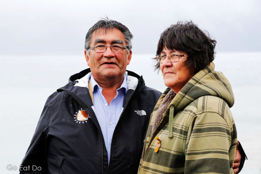 James and Barbara Allen of the Champagne and Aishihik First Nations on an autumn day in the Yukon, Canada.