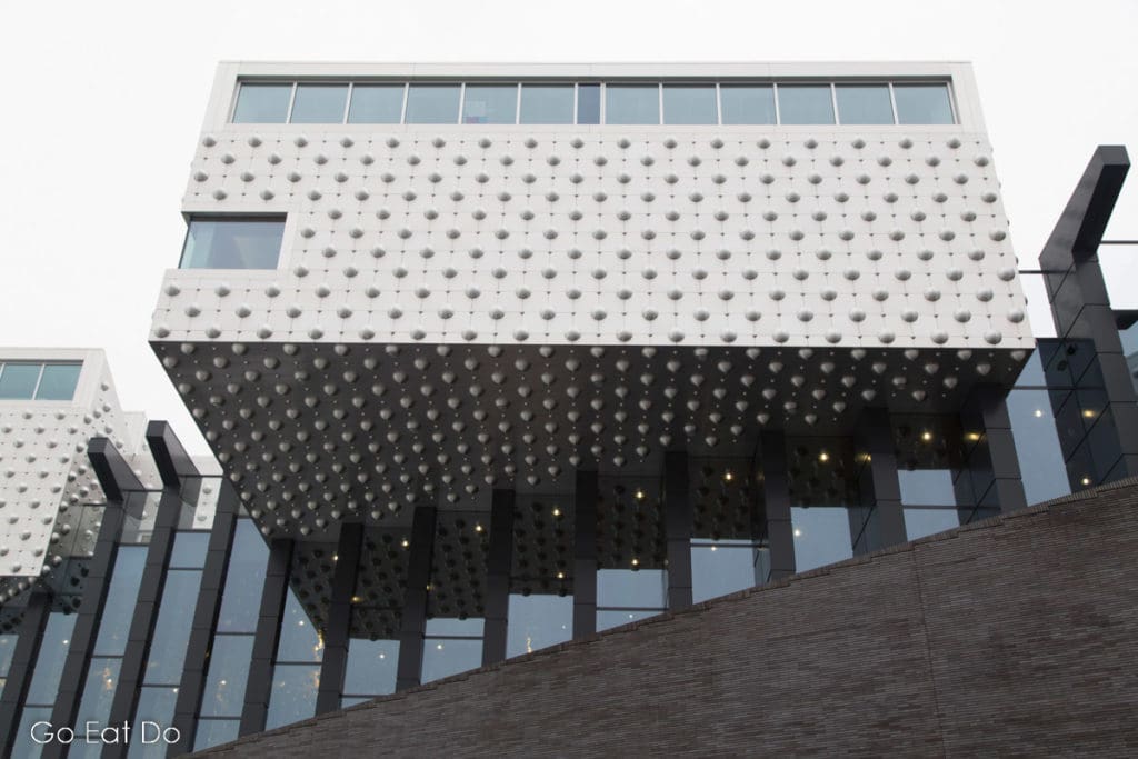 The facade of the multi-purpose Eemshuis, the locatation of the KunsthalKADE in in Amersfoort.