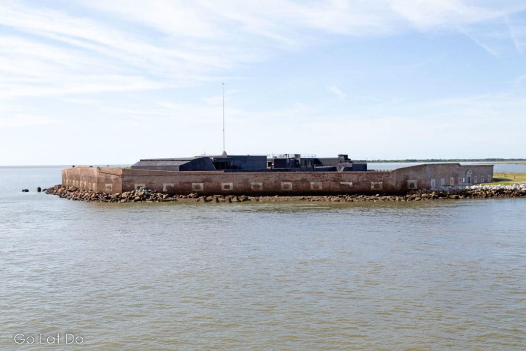 Fort Sumter seen from aboard a shp during a tour to the National Historic Site.