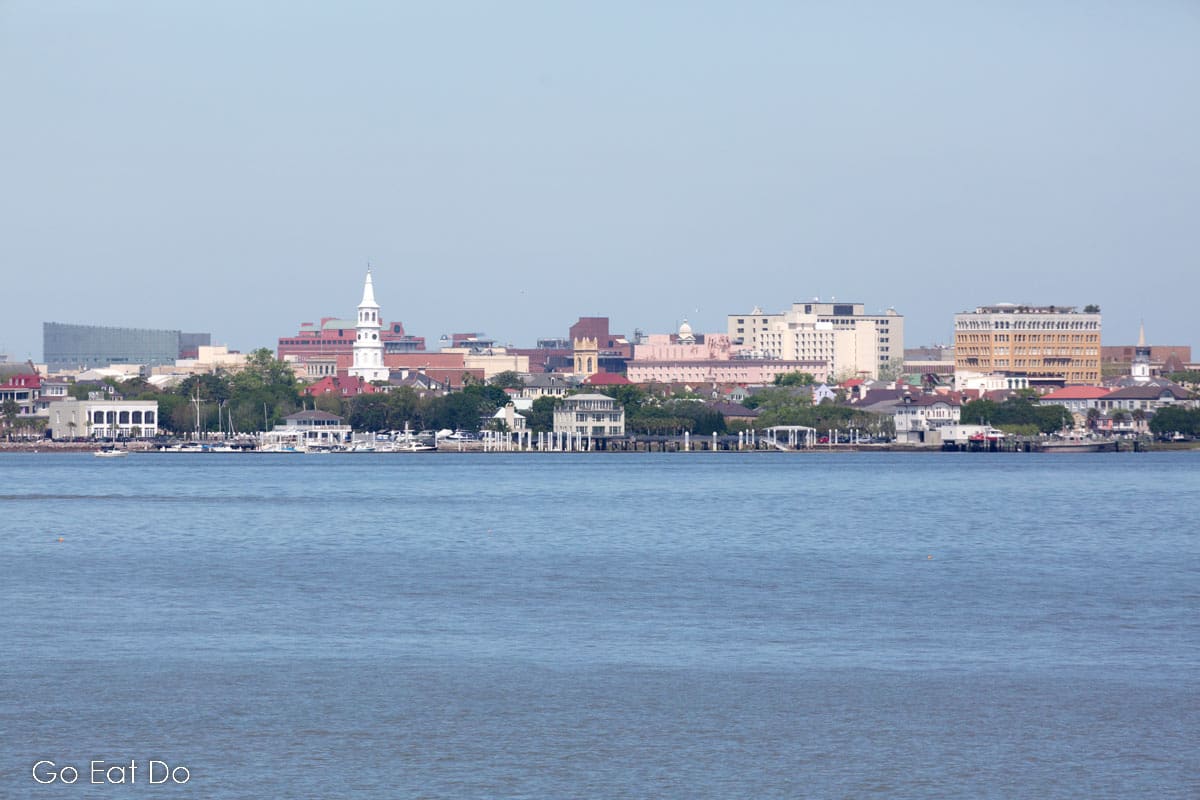 The Cooper River flows by the historic city of Charleston in South Carolina.