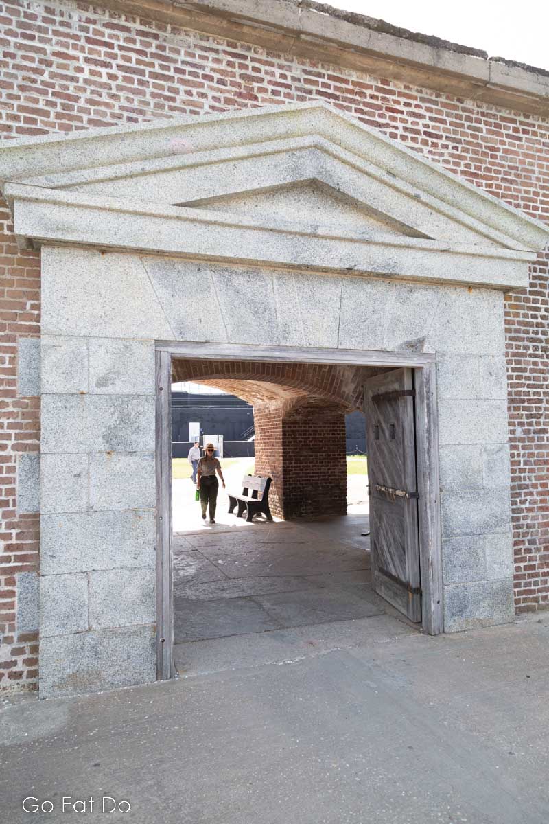 The main gate of Fort Sumter National Monument in Charleston, South Carolina.